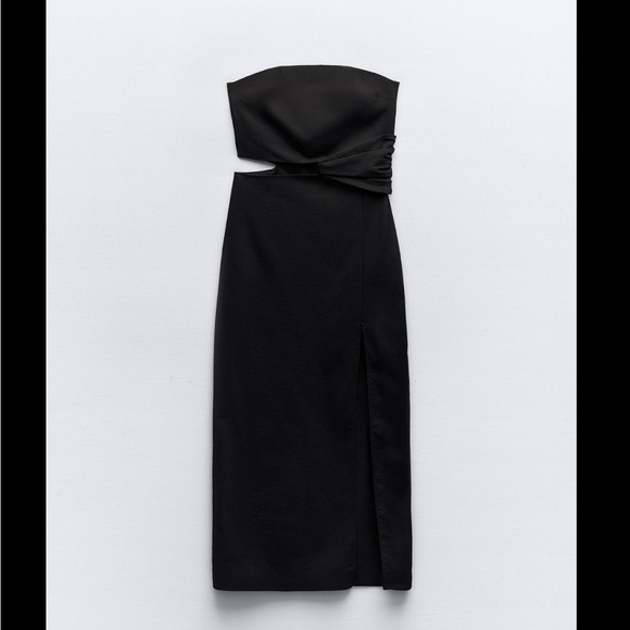 STRAPLESS MIDI DRESS - Picture 4 of 5